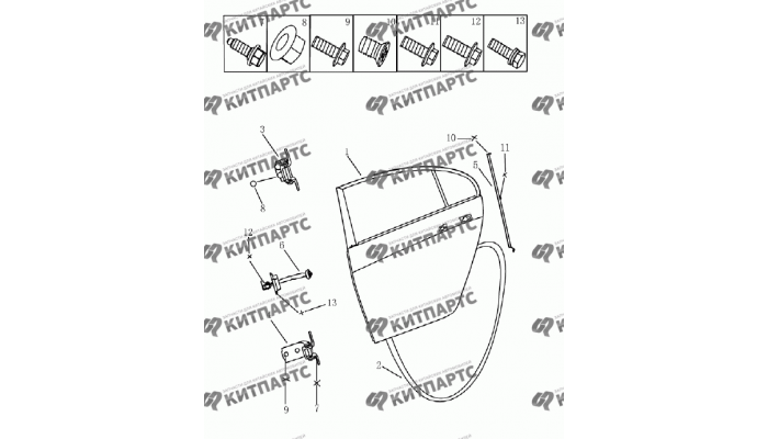 Дверь задняя (седан) Geely